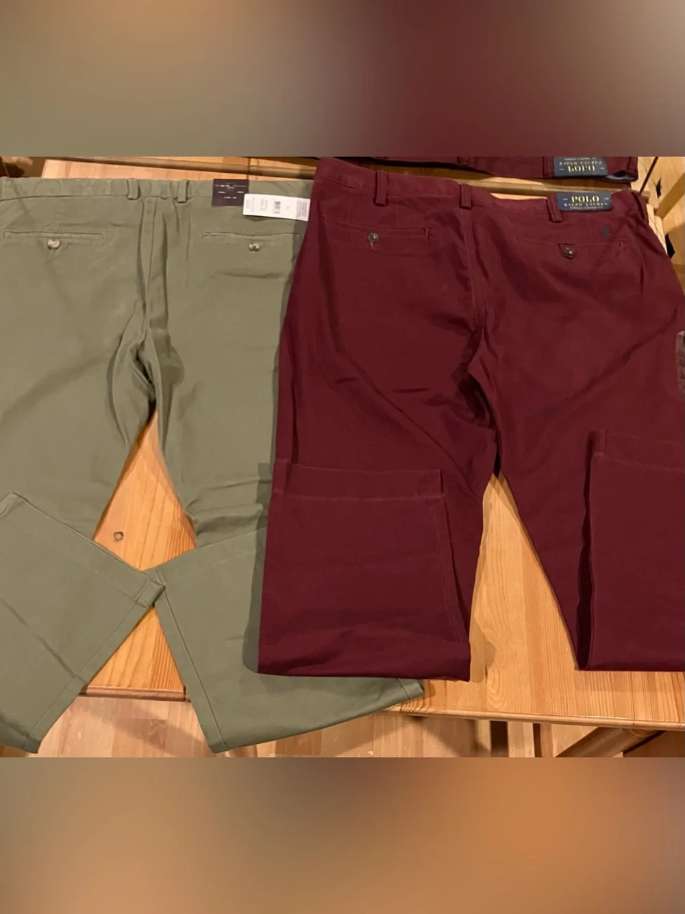 NWT Lot of 2 Men's Chinos - Black Brown 1826 Olive Green & Polo Ralph Ref 36/30